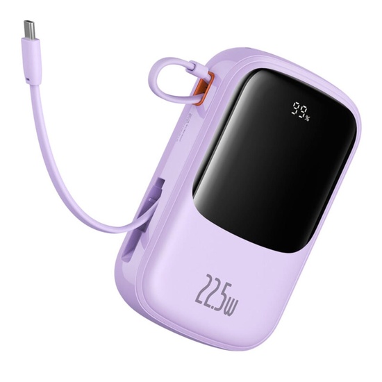 Baseus Acumulator extern QPow Pro+ 20000mAh, 22.5W, Lightning, 2xType-C, USB, cablu USB-C, Mov