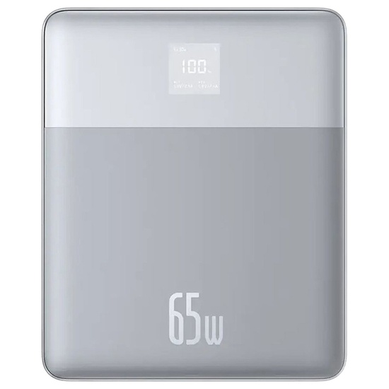 Baseus Acumulator extern Blade 12000mAh, 65W, 2x Type-C, Digital Display, cablu USB-C, Argintiu