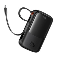 Baseus Acumulator extern QPow Pro+ 10000mAh, 22.5W, Lightning, 2xType-C, USB, cablu USB-C, Negru
