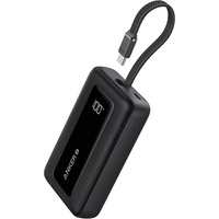 Anker Acumulator extern Zolo 10.000 mAh, 30W, 1x USB-C, 1x USB-A, cablu USB-C incorporat, Negru