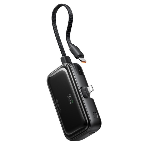 Mcdodo Baterie Externa FreeKit Series 5000mAh, 22.5W, cablu și Connector Lightning Negru