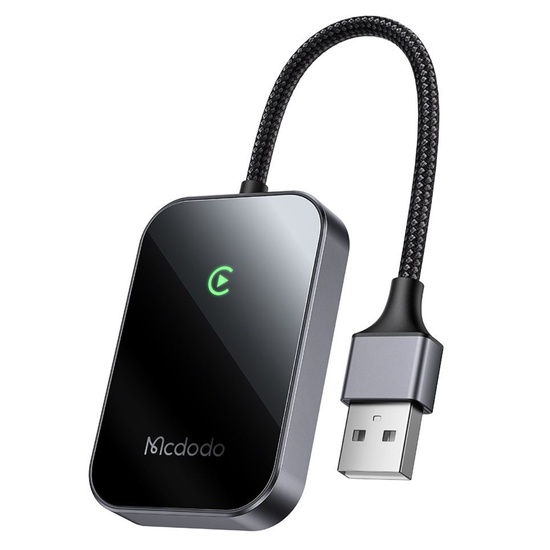 Mcdodo Adaptor CarPlay Wireless, USB, 1A, Bluetooth 2.1+EDR/3.0/4.X/5, Cip A7, Compatibil cu OTA, Siri Negru