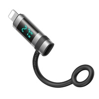 Mcdodo Adaptor Type-C la Lightning 36W, Pigeon Series, cu carlig din silicon, aliaj de aluminiu, afisaj LED HD, Negru