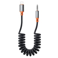 Mcdodo Cablu Audio Lightning la Jack 3.5mm, Design spiralat, Impletit din nailon, 1.8m, Negru