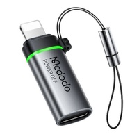 Mcdodo Adaptor Type-C la Lightning, 36W, Fast Charge, Auto Power Off 3A, 480Mbps, cip E-Mark, snur, Negru