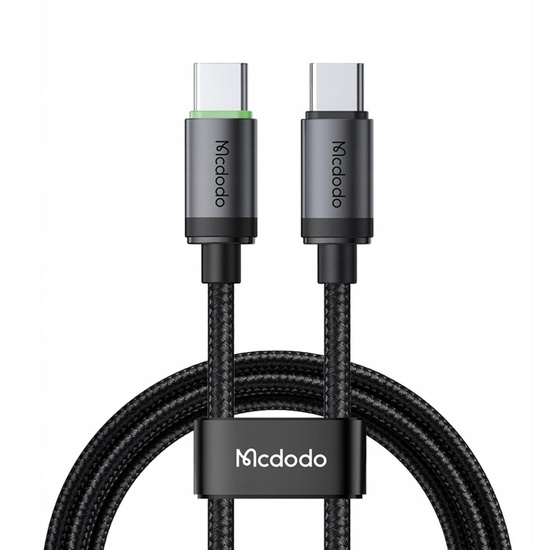 Mcdodo Cablu Type-C la Type-C PD60W Fast Charging, Aliaj de aluminiu, 1m, Negru
