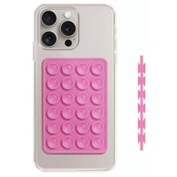 Lemontti Suport Silicon Duo cu ventuze pentru telefon Fuchsia