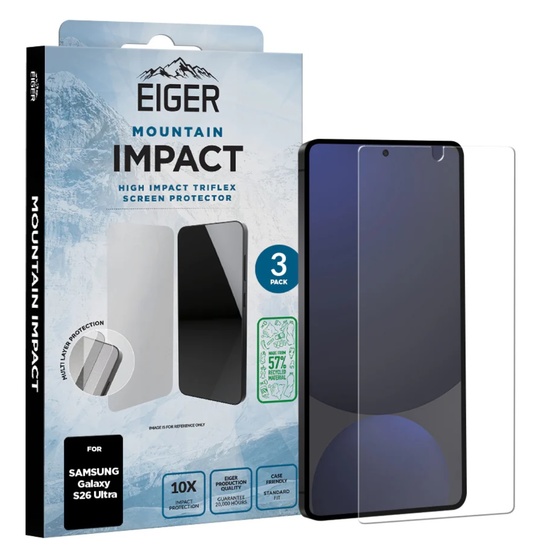 Eiger Pachet 3 buc Folie Mountain Impact GRS Samsung Galaxy S26 Ultra Clear