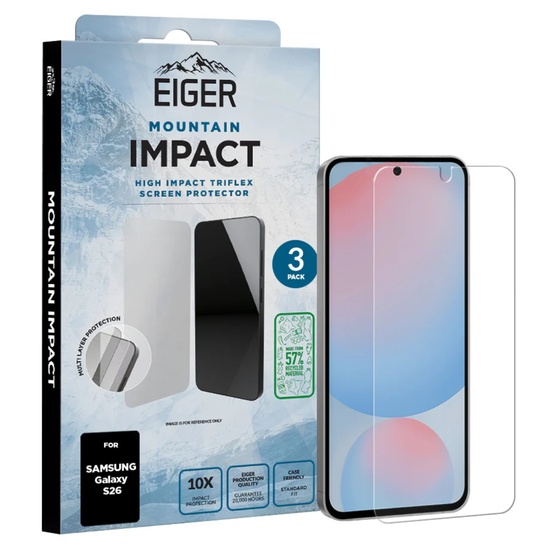 Eiger Pachet 3 buc Folie Mountain Impact GRS Samsung Galaxy S26 Clear