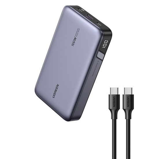 Ugreen Acumulator extern 20000mAh, 100W, Fast Charging, Two-way Digital Display, USB, Type-C, 5V/3A Negru