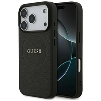 Guess Husa Grained Gold Ring MagSafe iPhone 17 Pro Negru