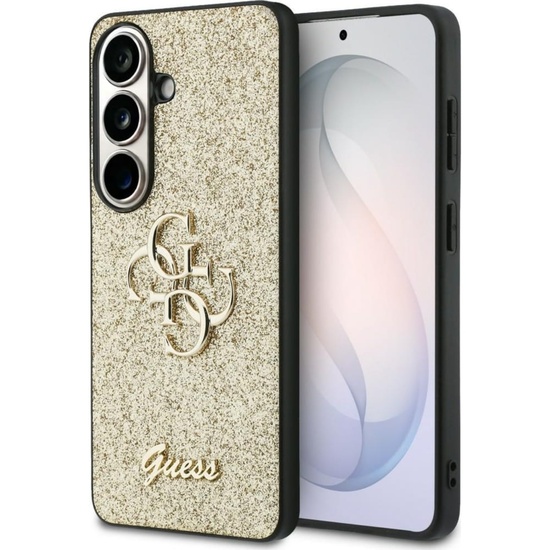 Guess Husa Fixed Glitter 4G Metal Logo Samsung Galaxy S26 Auriu
