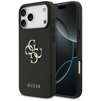 Guess Husa 4G Grained Big and Classic Logo iPhone 17 Pro Negru