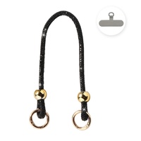 Lemontti Snur de mana pentru telefon Crystal Glow, 30cm, Negru