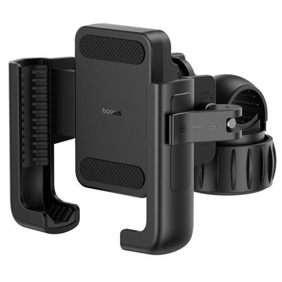 Baseus Suport Telefon pentru Bicicleta GoTrip, rotatie 360, anti-vibratii, blocare cu surub, pentru telefoane cu diagonala 5.7 - 7.2 inch, Negru