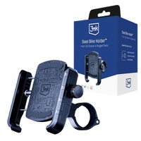 3MK Suport Telefon pentru Bicicleta, montare sigura, ajustabil, compatibil cu telefoane intre 60–90 mm, Negru