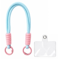 Lemontti Snur de mana pentru telefon Braided, 26cm, Albastru / Roz